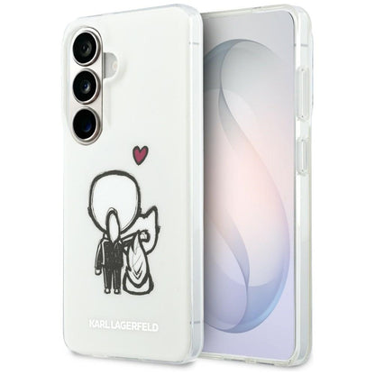 MagSafe-fodral för Samsung Galaxy S26 S942, Karl Lagerfeld, IML Karl & Choupette Back Logo, Vit