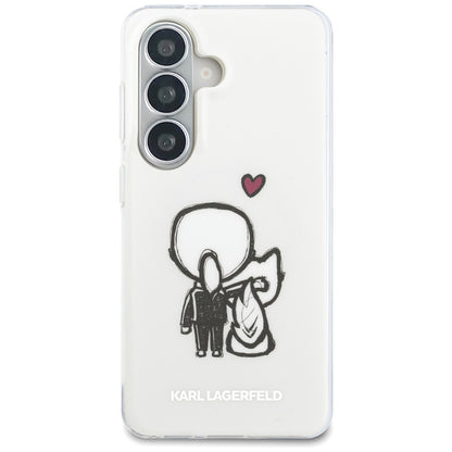 MagSafe-fodral för Samsung Galaxy S26 S942, Karl Lagerfeld, IML Karl & Choupette Back Logo, Vit