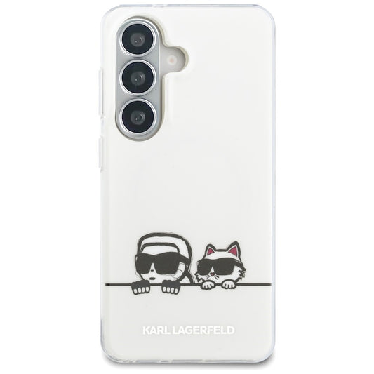 MagSafe-fodral för Samsung Galaxy S26 S942, Karl Lagerfeld, IML Karl & Choupette Peekaboo Logo, Vit