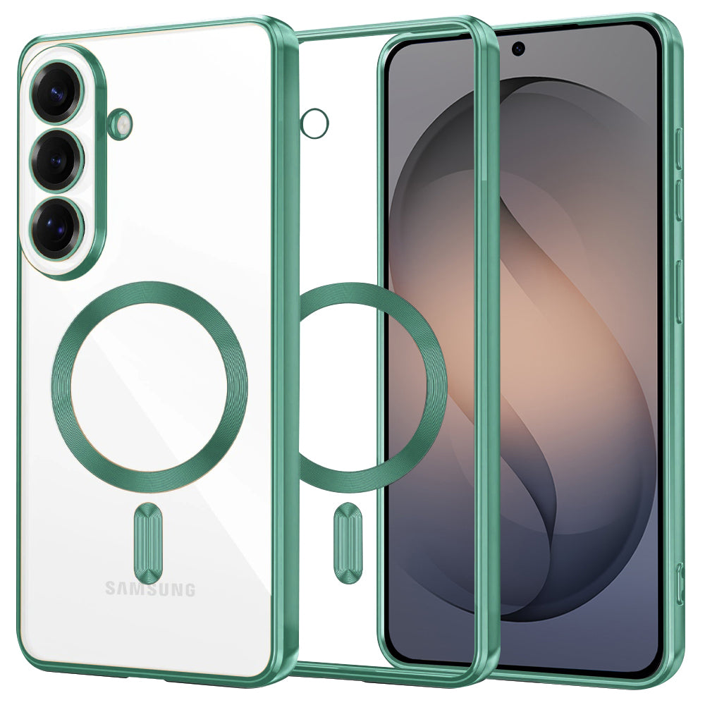 MagSafe Case for Samsung Galaxy S26, Techsuit, Luxury Crystal, Light Green