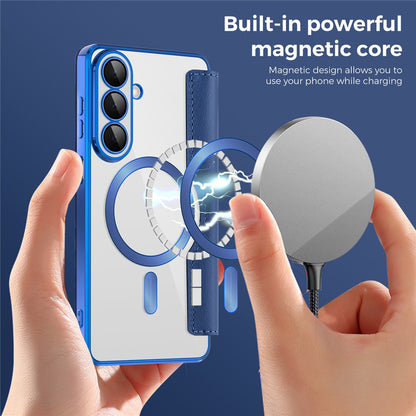 MagSafe-fodral för Samsung Galaxy S26, Techsuit, SmartMag Book, Blå