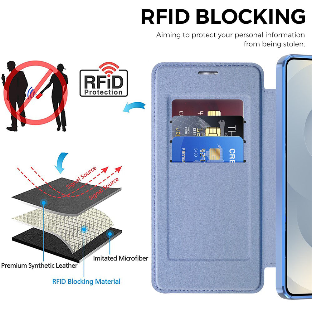 MagSafe Case for Samsung Galaxy S26, Techsuit, SmartMag Book, Blue