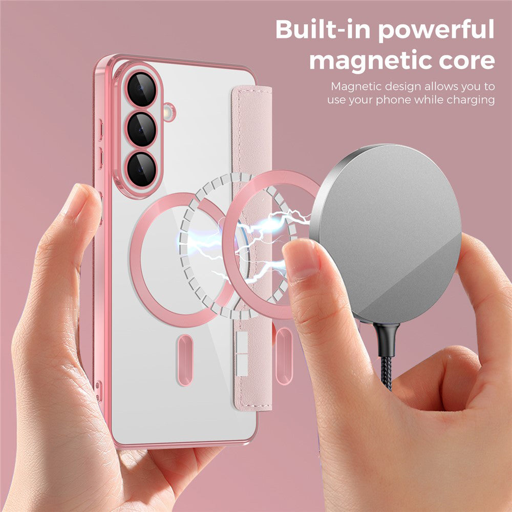 MagSafe-fodral för Samsung Galaxy S26, Techsuit, SmartMag Book, Rosa