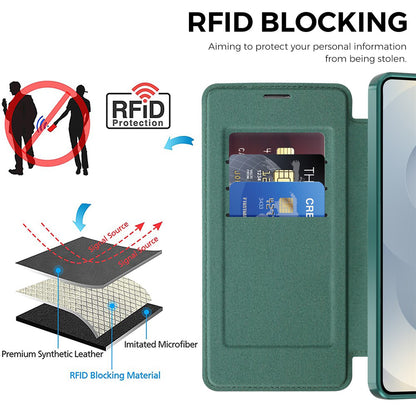 MagSafe-fodral för Samsung Galaxy S26, Techsuit, SmartMag Book, Grön