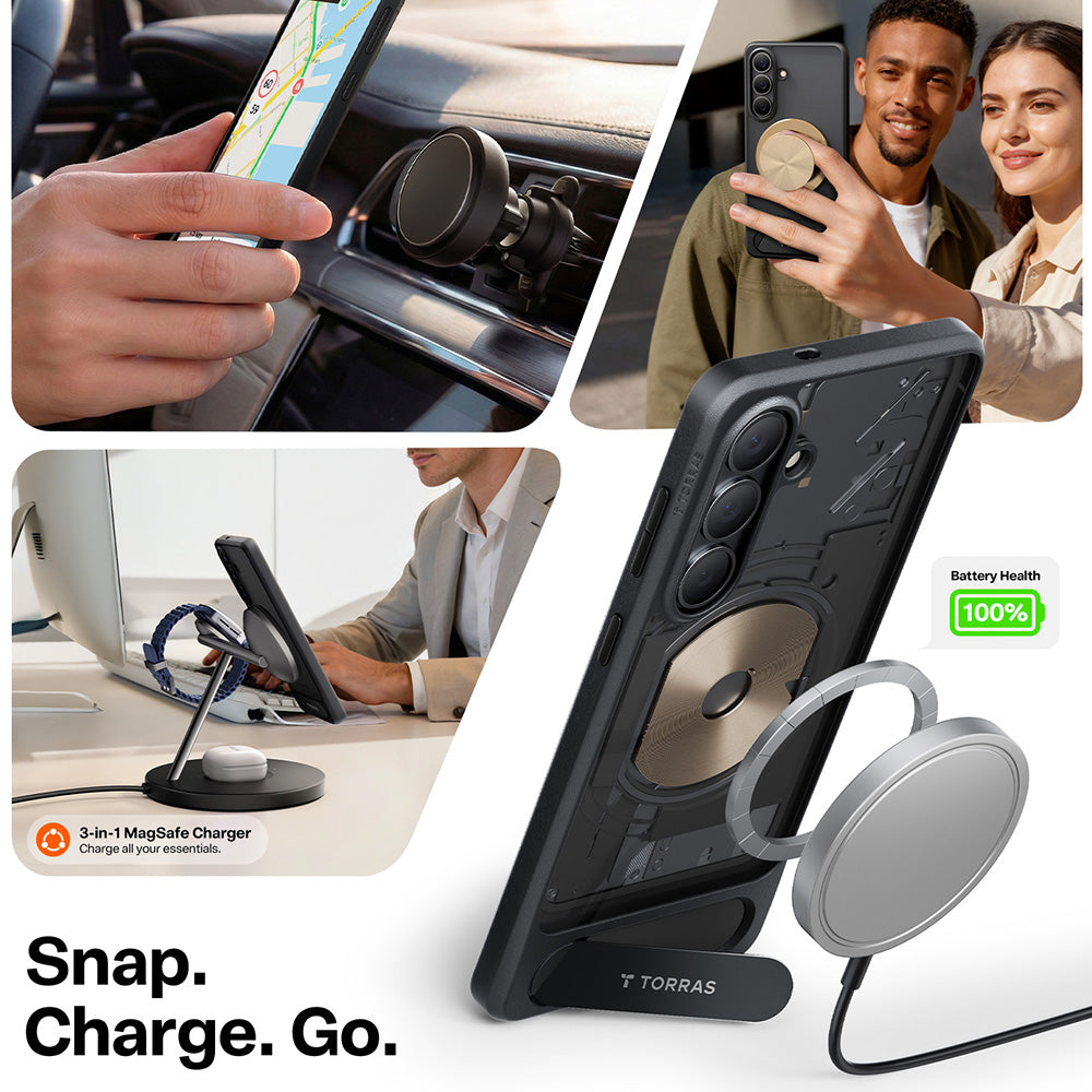 MagSafe-skal för Samsung Galaxy S26, Torras, Pstand, Svart