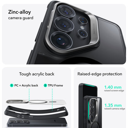 MagSafe Case for Samsung Galaxy S26 Ultra, ESR, Classic Hybrid Kickstand, Transparent Black