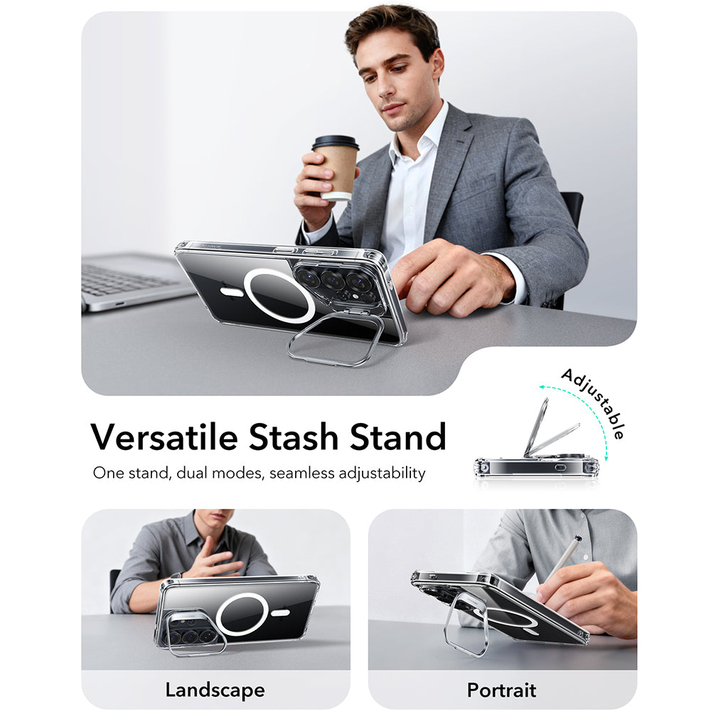 MagSafe-fodral för Samsung Galaxy S26 Ultra, ESR, Classic Hybrid Kickstand, Transparent