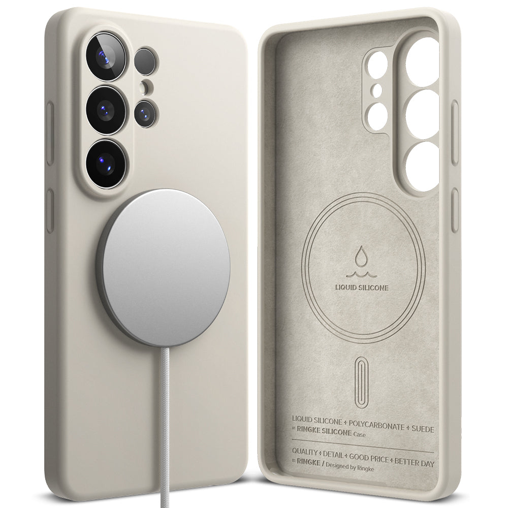 MagSafe-skal för Samsung Galaxy S26 Ultra S948, Ringke, Silikon, Kräm