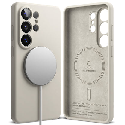 MagSafe-skal för Samsung Galaxy S26 Ultra S948, Ringke, Silikon, Kräm