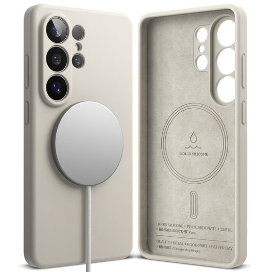 MagSafe-skal för Samsung Galaxy S26 Ultra, Ringke, Silikon, Kräm