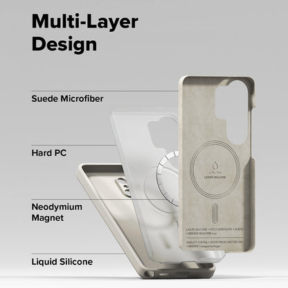 MagSafe-skal för Samsung Galaxy S26 Ultra S948, Ringke, Silikon, Kräm