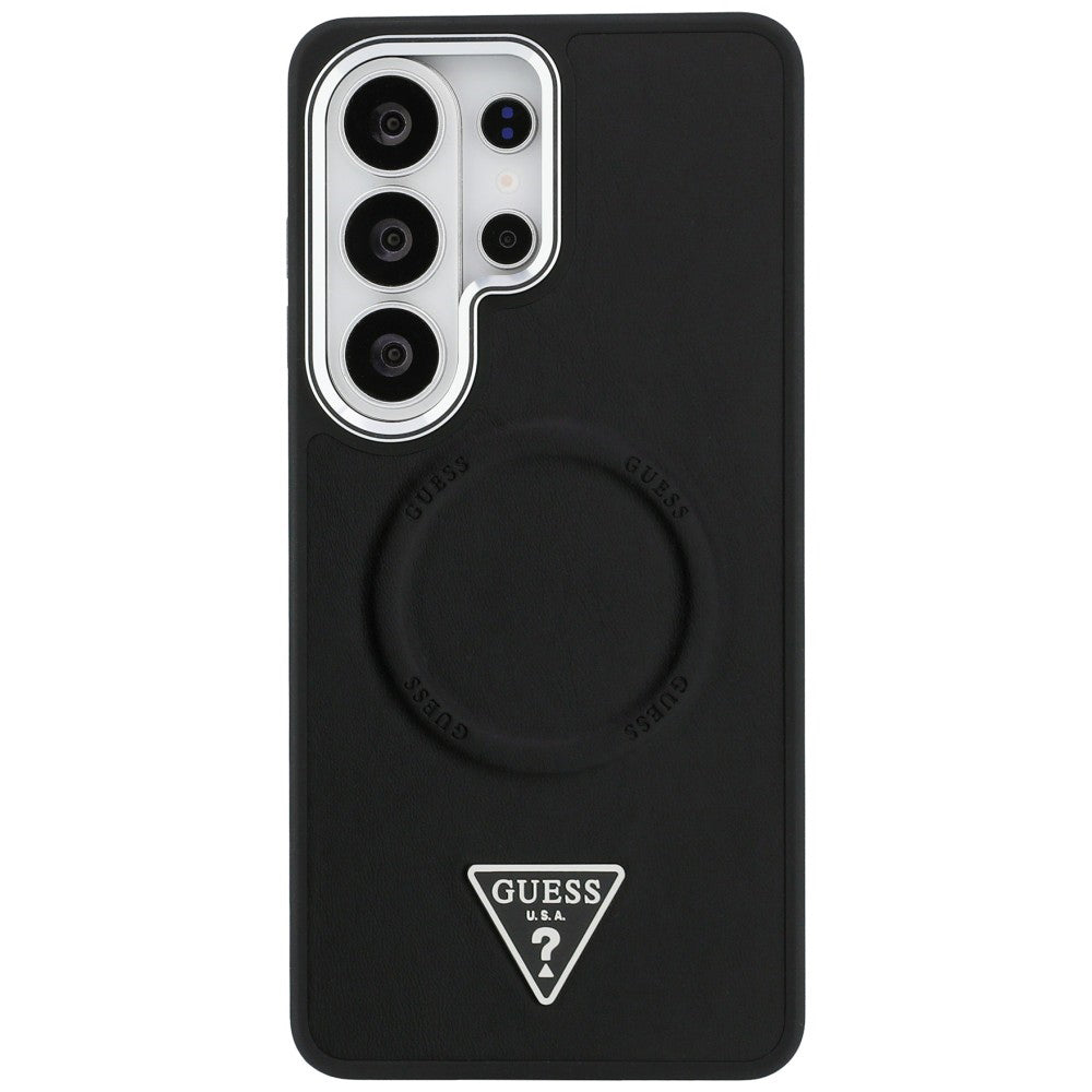 MagSafe-skal för Samsung Galaxy S26 Ultra S948, Guess, Embossed Ring Triangle Logo, Svart