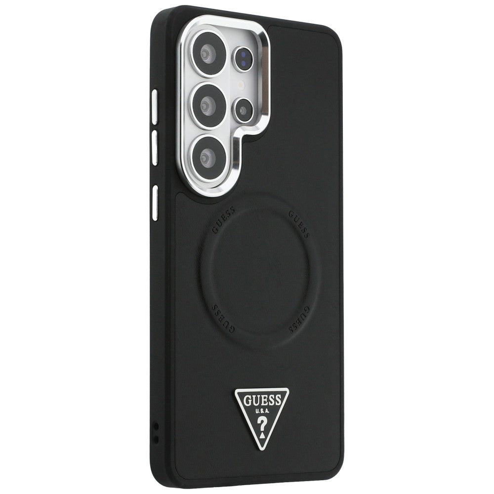 MagSafe-skal för Samsung Galaxy S26 Ultra S948, Guess, Embossed Ring Triangle Logo, Svart