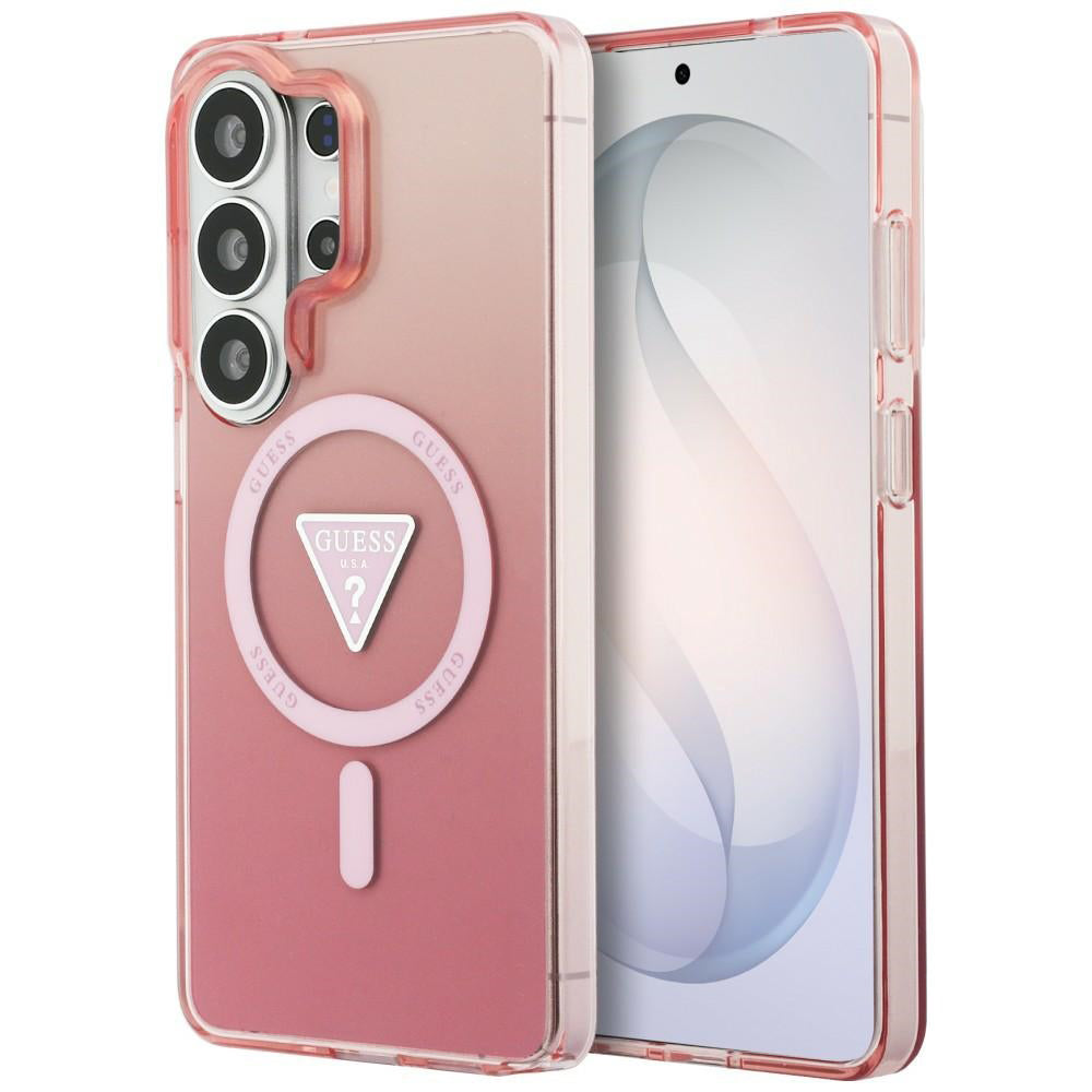 MagSafe-skal för Samsung Galaxy S26 Ultra S948, Guess, IML Gradient Triangle Logo, Rosa