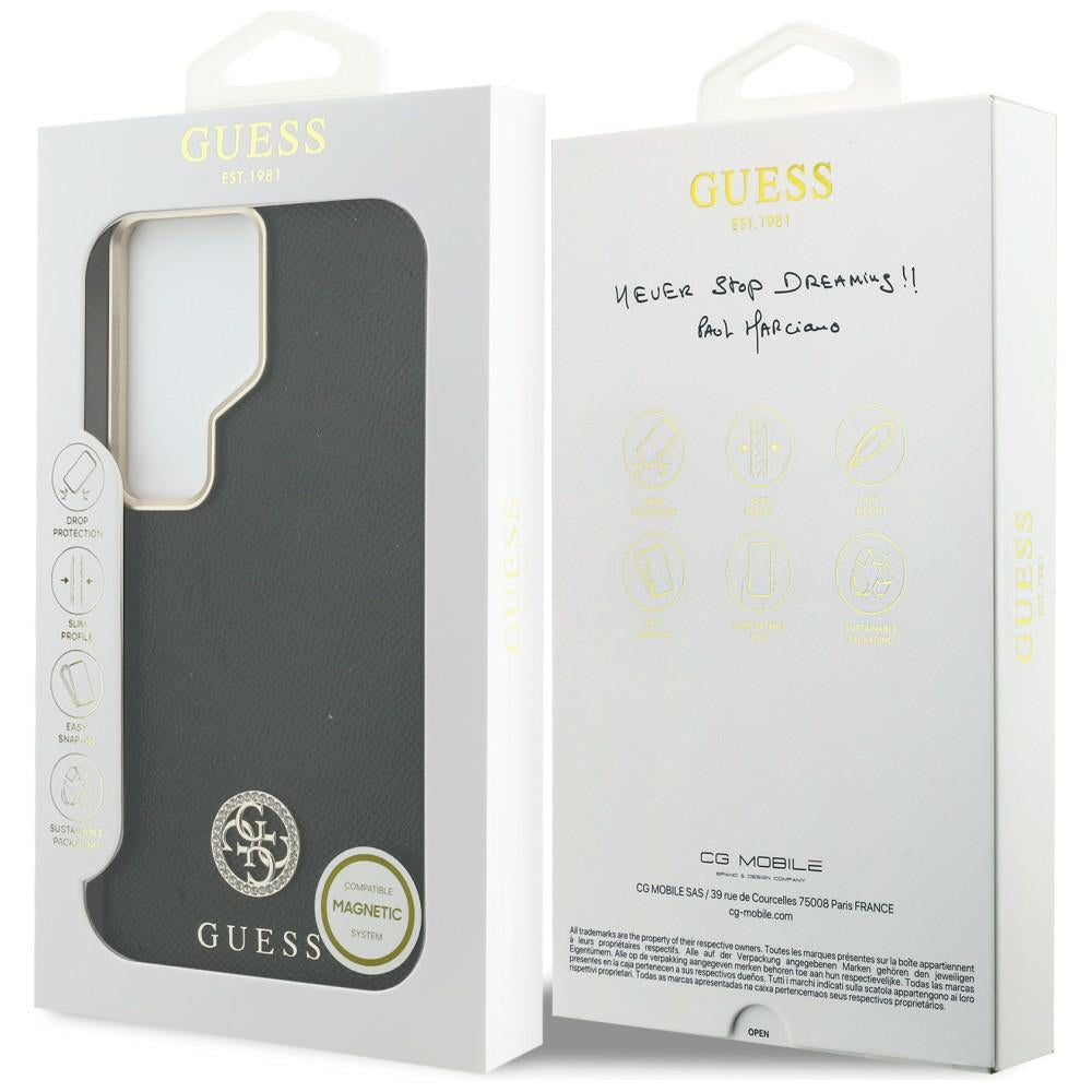 MagSafe-skal för Samsung Galaxy S26 Ultra S948, Guess, Rhinestone Round Logo, Svart