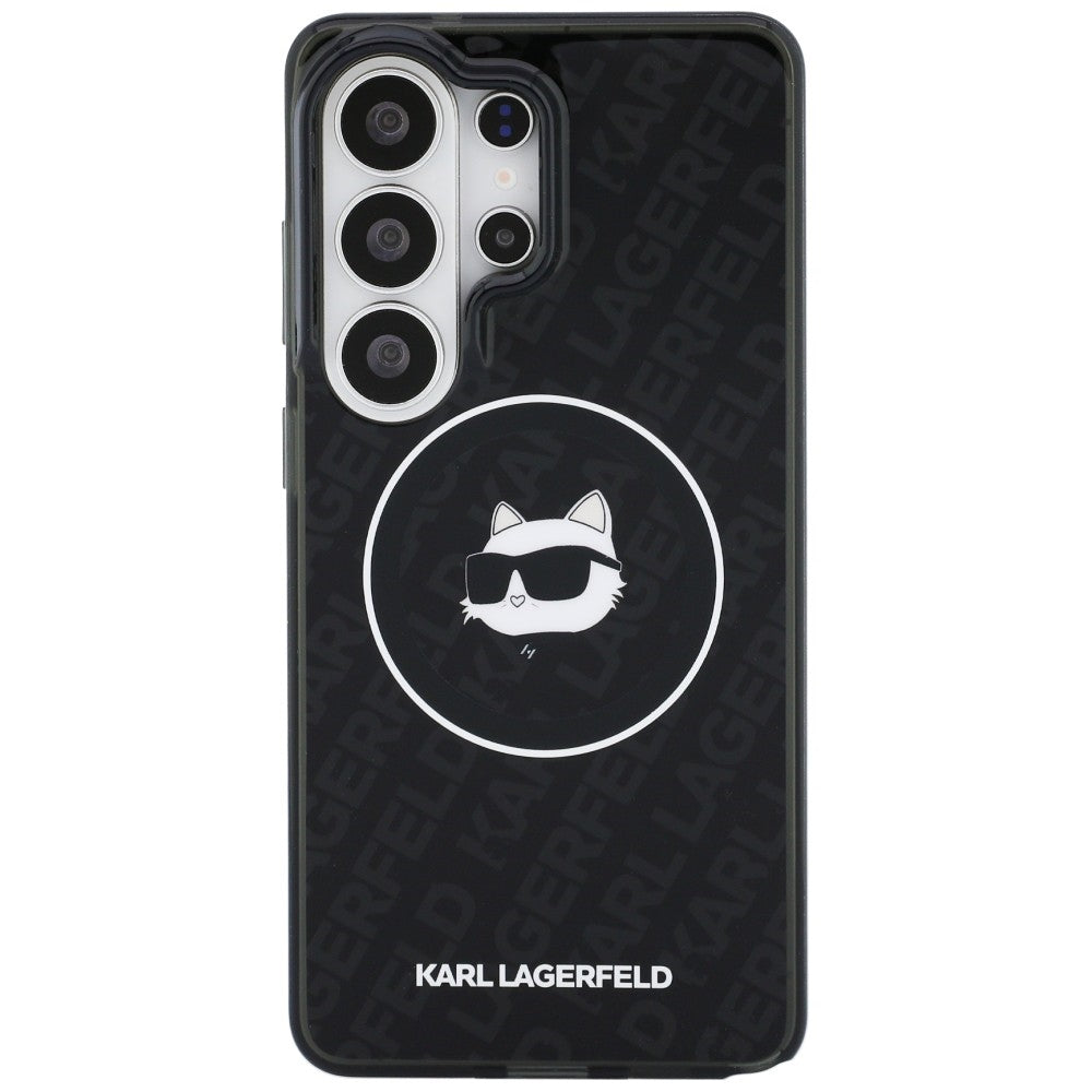 MagSafe-fodral för Samsung Galaxy S26 Ultra S948, Karl Lagerfeld, IML Choupette Head on KL Repeated Logo, Svart