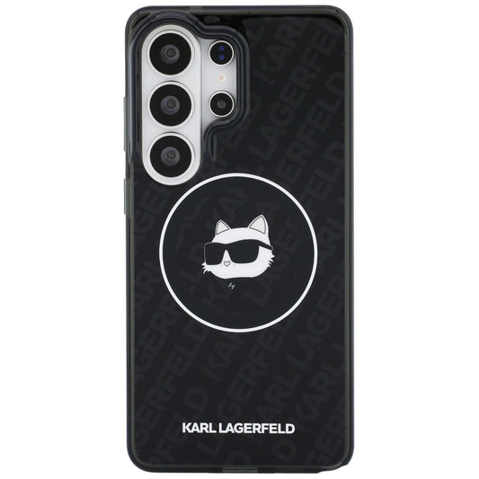 MagSafe-fodral för Samsung Galaxy S26 Ultra S948, Karl Lagerfeld, IML Choupette Head on KL Repeated Logo, Svart
