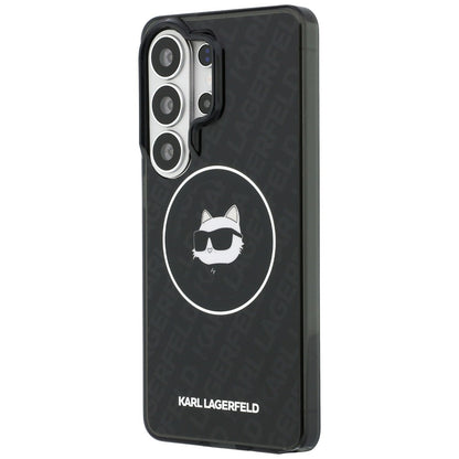 MagSafe-fodral för Samsung Galaxy S26 Ultra S948, Karl Lagerfeld, IML Choupette Head on KL Repeated Logo, Svart