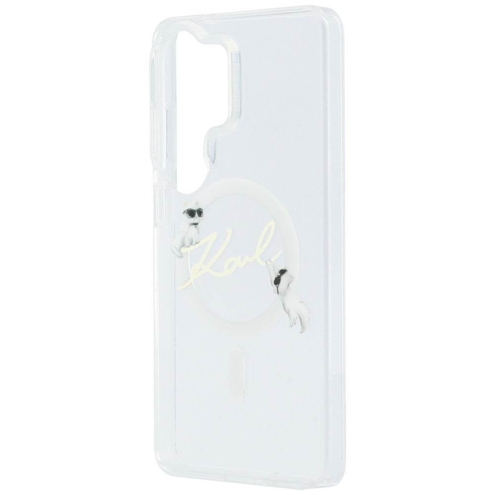 MagSafe-skal för Samsung Galaxy S26 Ultra S948, Karl Lagerfeld, IML Choupette Karl Script Logo, Vit.
