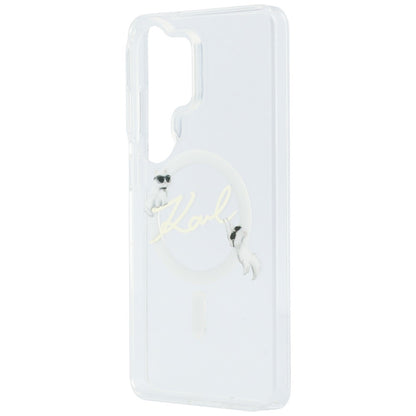 MagSafe-skal för Samsung Galaxy S26 Ultra S948, Karl Lagerfeld, IML Choupette Karl Script Logo, Vit.