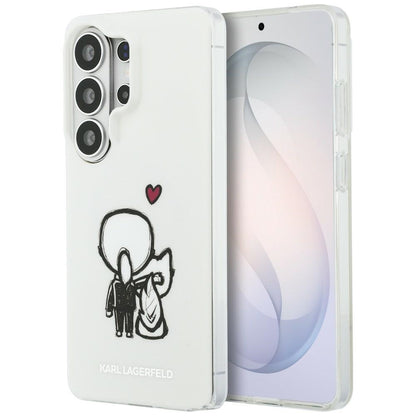 MagSafe-fodral för Samsung Galaxy S26 Ultra S948, Karl Lagerfeld, IML Karl & Choupette Back Logo, Vit