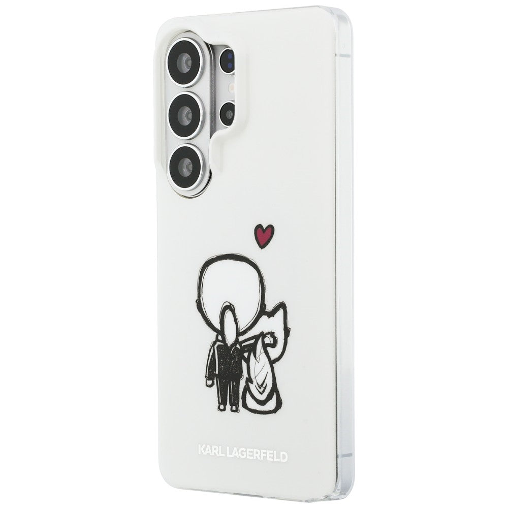 MagSafe-fodral för Samsung Galaxy S26 Ultra S948, Karl Lagerfeld, IML Karl & Choupette Back Logo, Vit