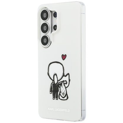 MagSafe-fodral för Samsung Galaxy S26 Ultra S948, Karl Lagerfeld, IML Karl & Choupette Back Logo, Vit