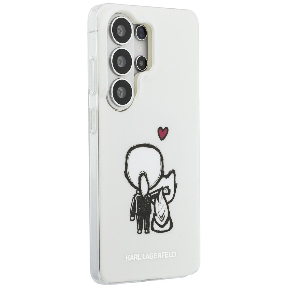 MagSafe-fodral för Samsung Galaxy S26 Ultra S948, Karl Lagerfeld, IML Karl & Choupette Back Logo, Vit