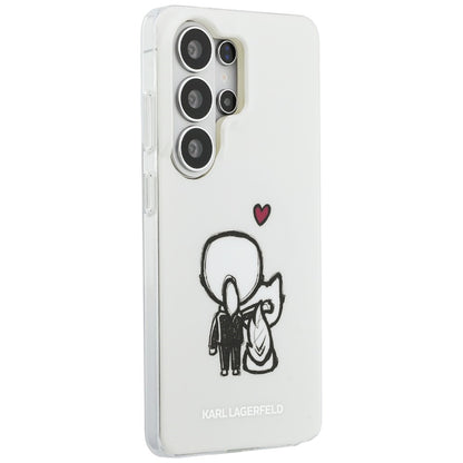 MagSafe-fodral för Samsung Galaxy S26 Ultra S948, Karl Lagerfeld, IML Karl & Choupette Back Logo, Vit