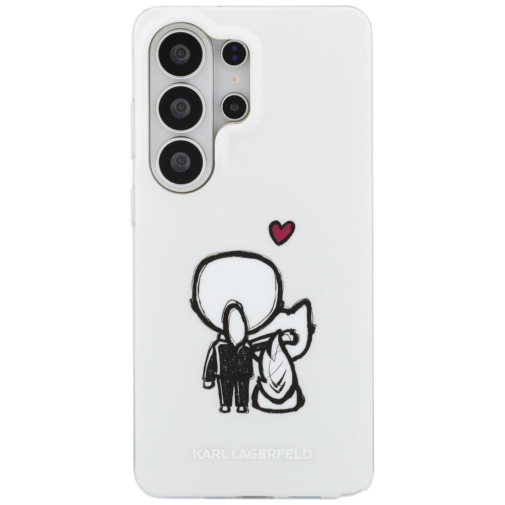 MagSafe-fodral för Samsung Galaxy S26 Ultra S948, Karl Lagerfeld, IML Karl & Choupette Back Logo, Vit