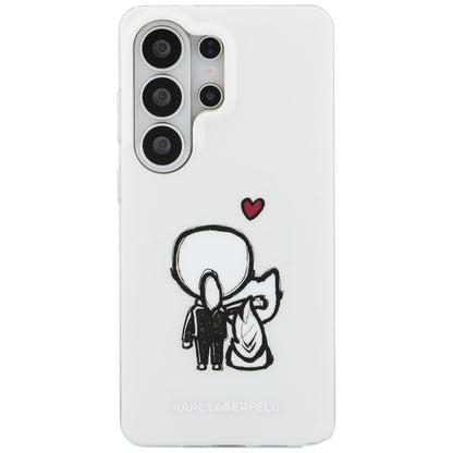 MagSafe-fodral för Samsung Galaxy S26 Ultra S948, Karl Lagerfeld, IML Karl & Choupette Back Logo, Vit