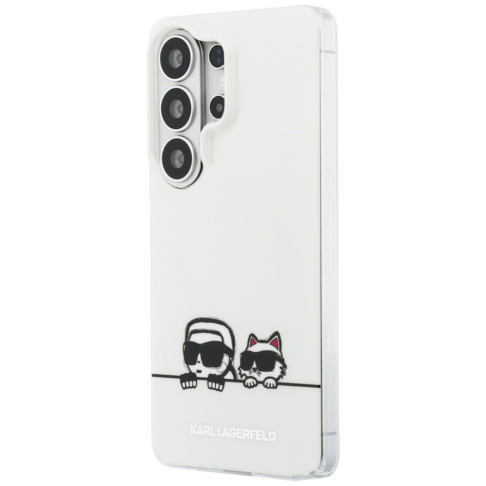 MagSafe-fodral för Samsung Galaxy S26 Ultra S948, Karl Lagerfeld, IML Karl & Choupette Peekaboo Logo, Vit