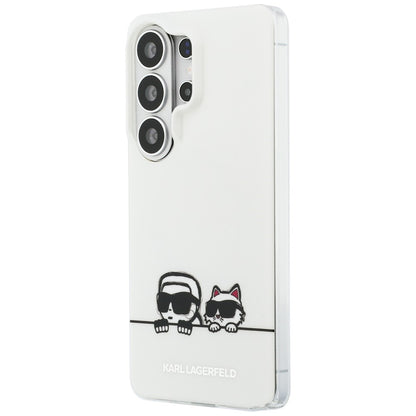 MagSafe-fodral för Samsung Galaxy S26 Ultra S948, Karl Lagerfeld, IML Karl & Choupette Peekaboo Logo, Vit