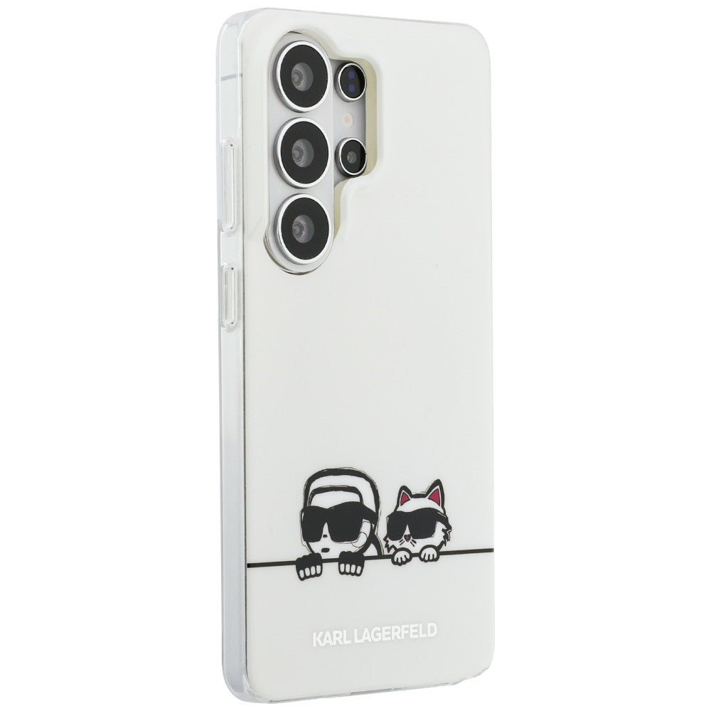 MagSafe-fodral för Samsung Galaxy S26 Ultra S948, Karl Lagerfeld, IML Karl & Choupette Peekaboo Logo, Vit
