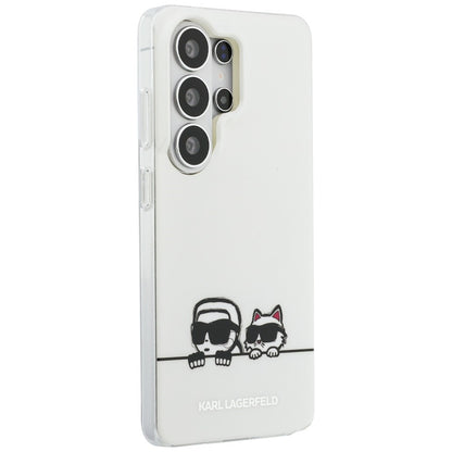MagSafe-fodral för Samsung Galaxy S26 Ultra S948, Karl Lagerfeld, IML Karl & Choupette Peekaboo Logo, Vit