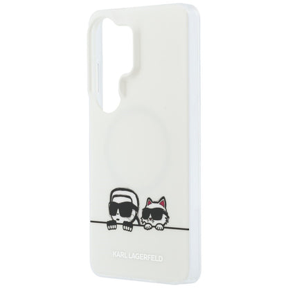 MagSafe-fodral för Samsung Galaxy S26 Ultra S948, Karl Lagerfeld, IML Karl & Choupette Peekaboo Logo, Vit