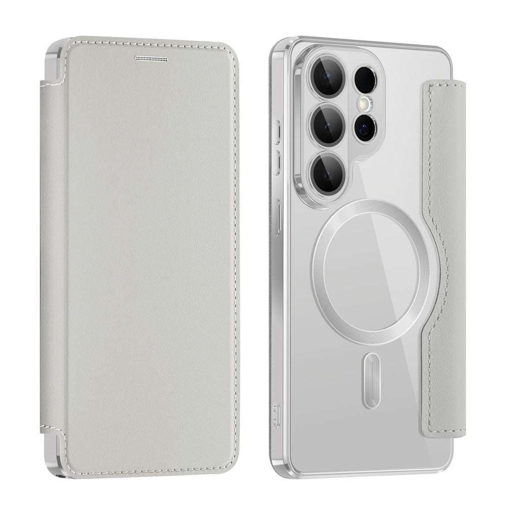MagSafe-fodral för Samsung Galaxy S26 Ultra, Techsuit, SmartMag Book, Grå