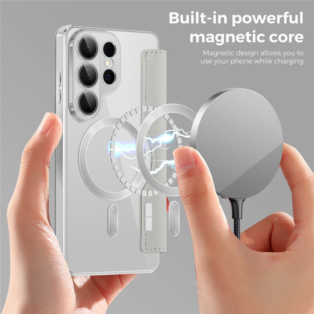 MagSafe-fodral för Samsung Galaxy S26 Ultra, Techsuit, SmartMag Book, Grå