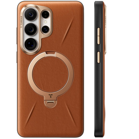 MagSafe-fodral för Samsung Galaxy S26 Ultra, Torras, QPRO Leather, Brun
