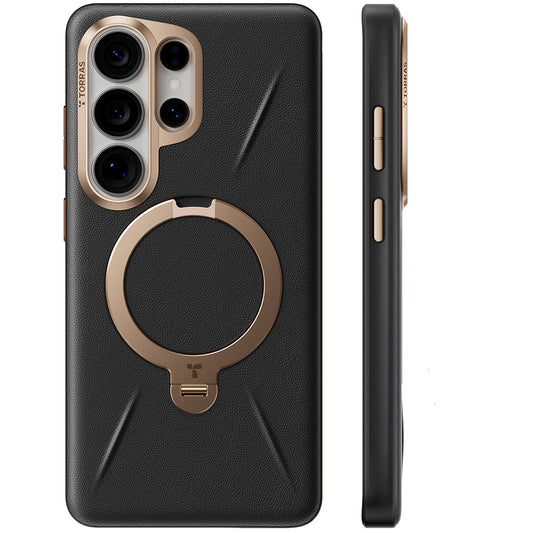 MagSafe-fodral för Samsung Galaxy S26 Ultra, Torras, QPRO Leather, Svart