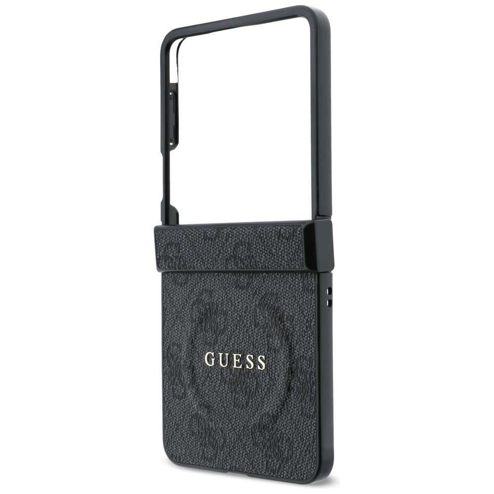 MagSafe-fodral för Samsung Galaxy Z Flip8 F776, Guess, 4G Leather Classic, Svart
