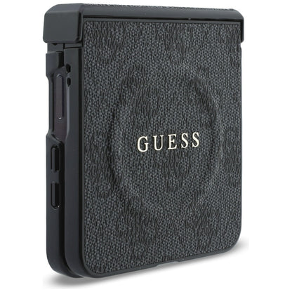 MagSafe-fodral för Samsung Galaxy Z Flip8 F776, Guess, 4G Leather Classic, Svart