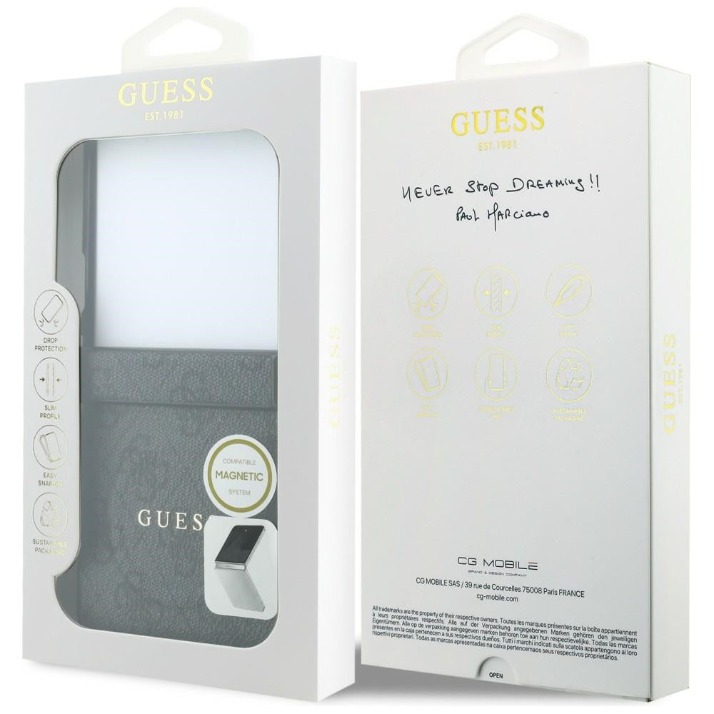 MagSafe-fodral för Samsung Galaxy Z Flip8 F776, Guess, 4G Leather Classic, Svart