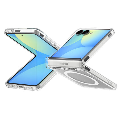 MagSafe-fodral för Samsung Galaxy Z Flip8 F776, Spigen, Ultra Hybrid Pro, Transparent Vit ACS11524