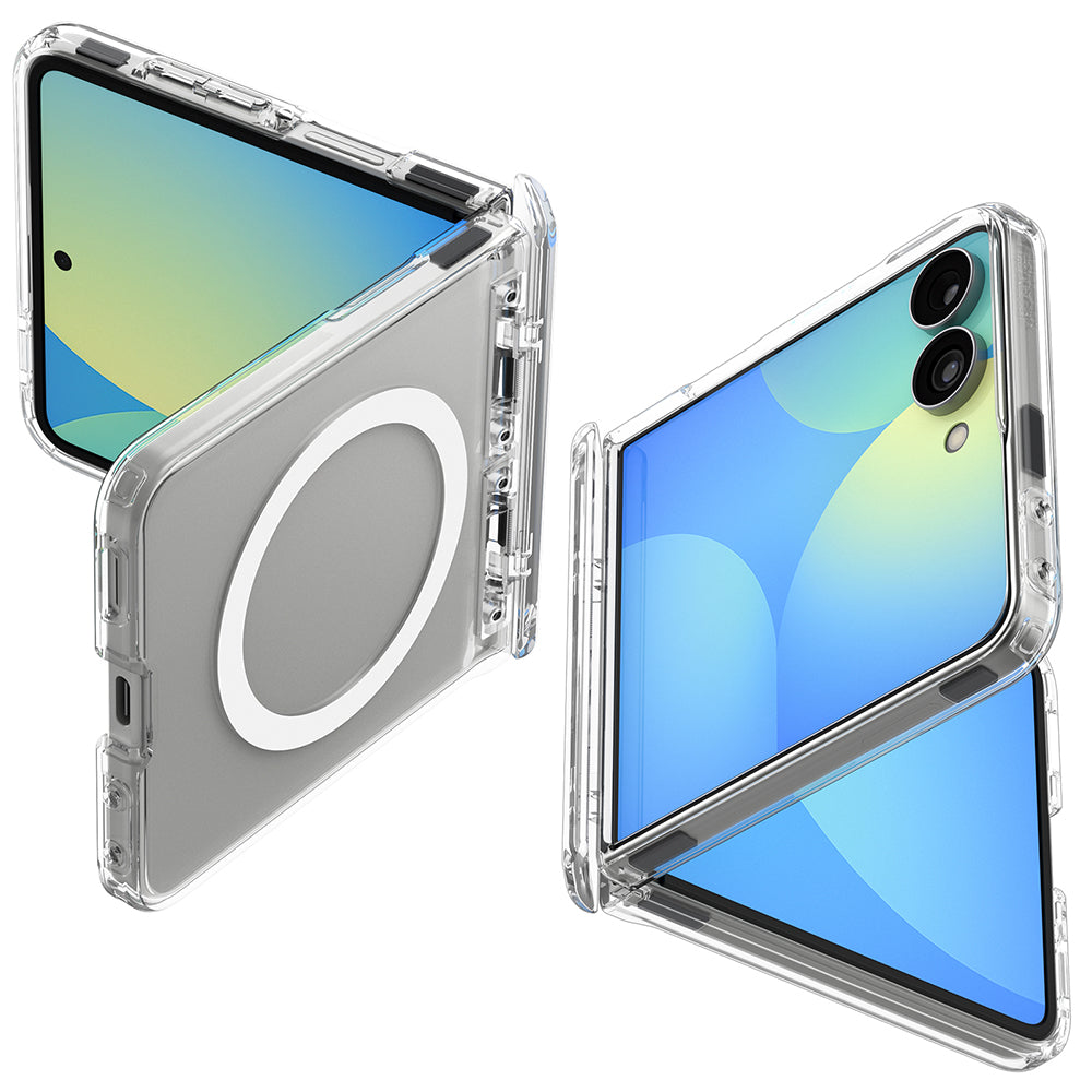 MagSafe-fodral för Samsung Galaxy Z Flip8 F776, Spigen, Ultra Hybrid Pro, Transparent Vit ACS11524