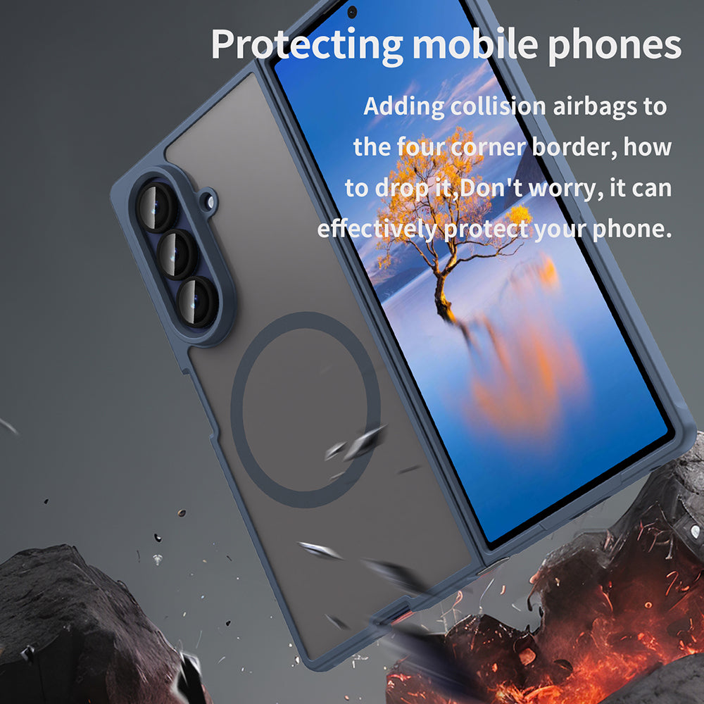 MagSafe-fodral för Samsung Galaxy Z Fold7 F966, Techsuit, HaloFrost II, Marinblå
