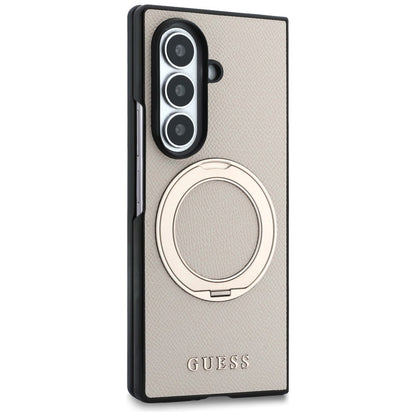 MagSafe-fodral för Samsung Galaxy Z Fold8 Ultra F976, Guess, Ring Stand Grained Classic Logo, Beige