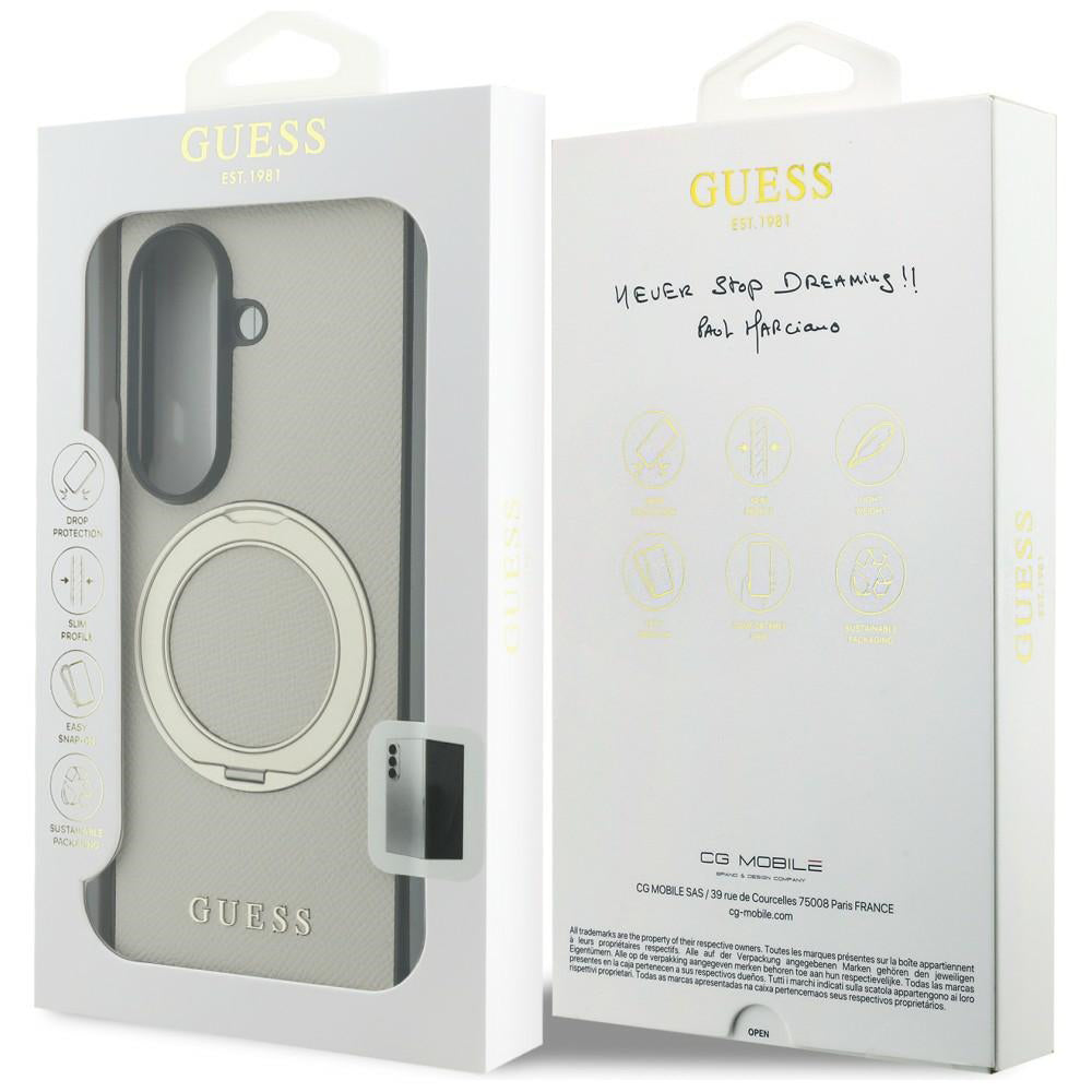 MagSafe-fodral för Samsung Galaxy Z Fold8 Ultra F976, Guess, Ring Stand Grained Classic Logo, Beige