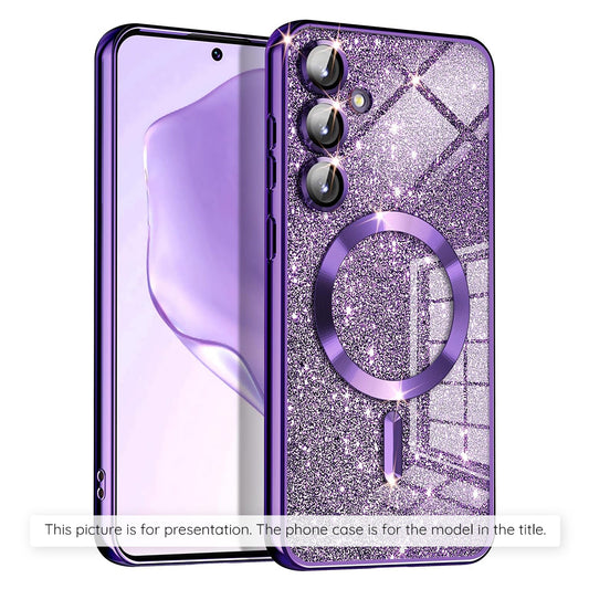 MagSafe-fodral för Xiaomi 17T Pro, Techsuit, Luxury Glitter, Mörklila