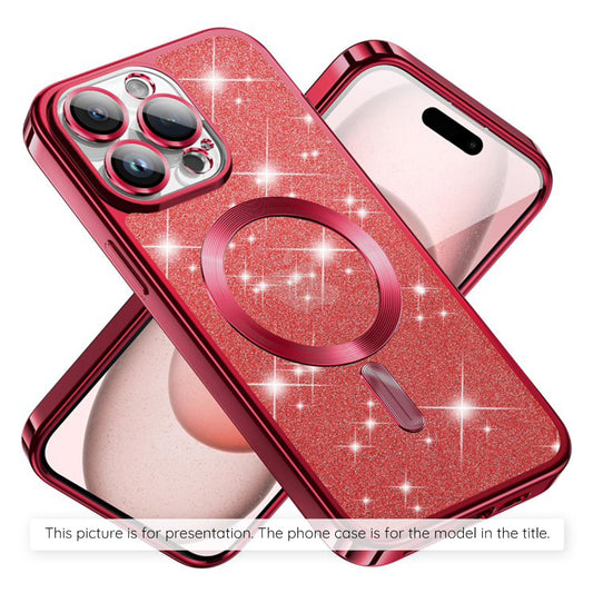 MagSafe-fodral för Xiaomi 17T Pro, Techsuit, Luxury Glitter, Röd